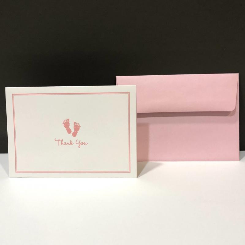 Thank You Folding Notes - Baby Steps Pink (14 ct)