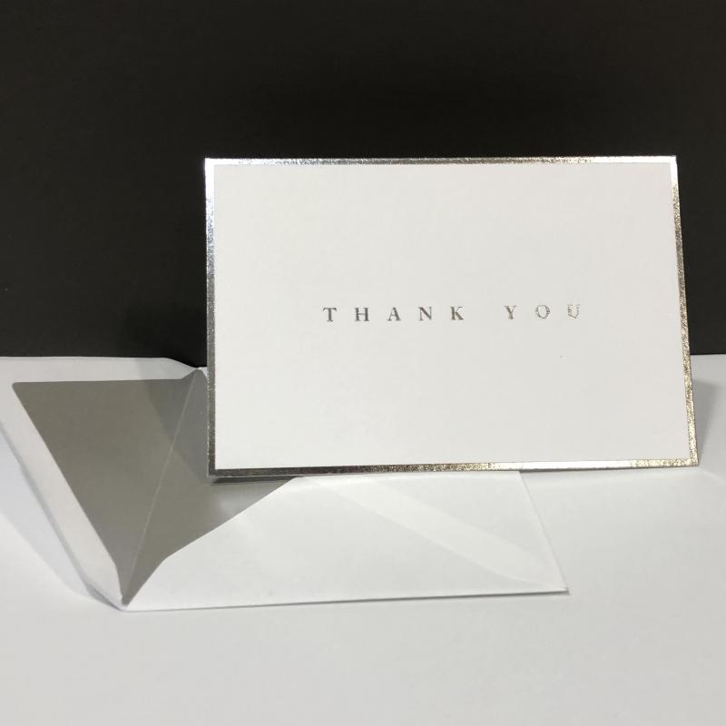 Thank You Folding Note Cards - Silver Foil
