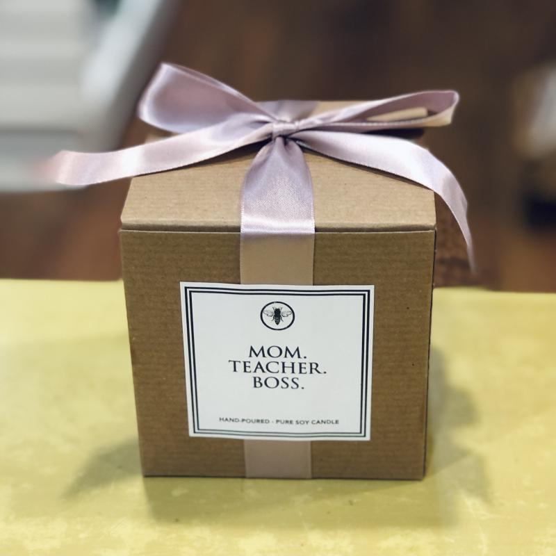 Mom. Teacher. Boss. Soy Candle (Currant, Cassis, & Rose