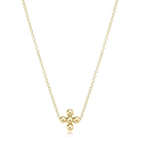 Enewton Classic Beaded Signature Cross Gold Necklace - 16