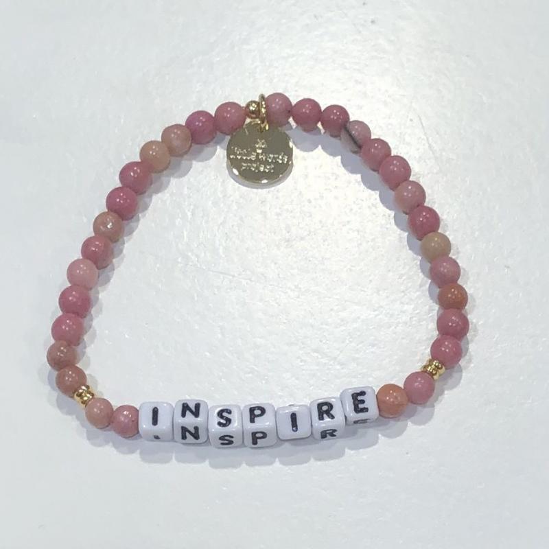 Little Words Project Bracelet - Inspire (Rhodonite/White)