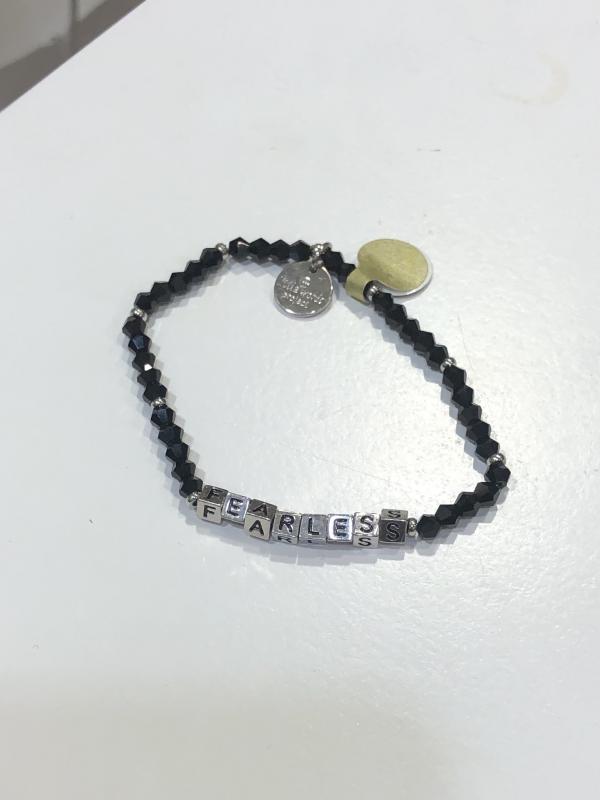 Little Words Project Bracelet - Fearless (Black/Silver)
