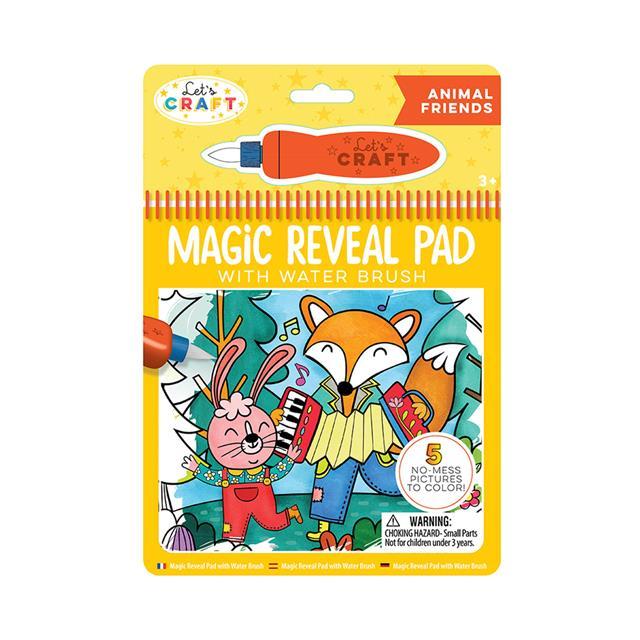 Let's Craft - Magic Reveal Pad + Water Brush: Animal Friends