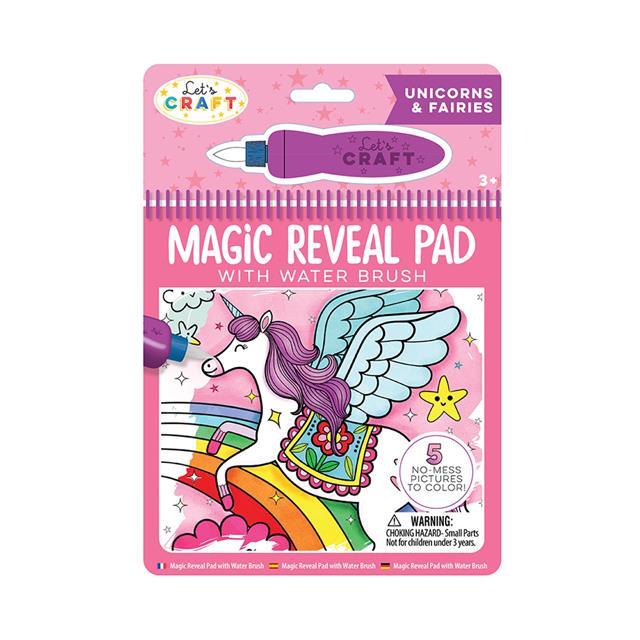 Let's Craft - Magic Reveal Pad + Water Brush: Unicorns & Fairies