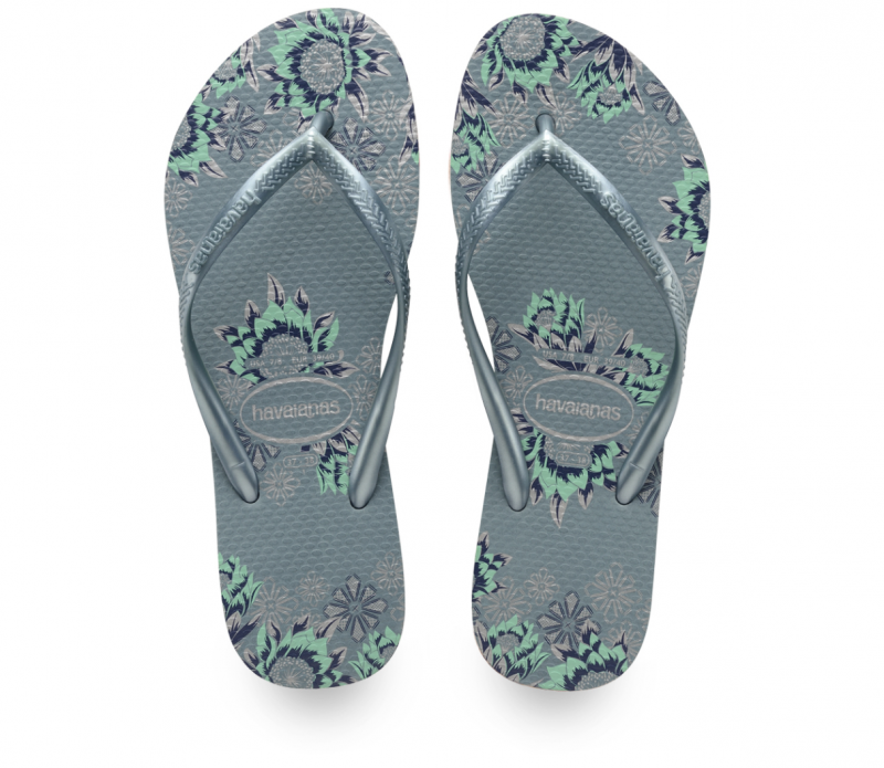 Havaianas Women's Grey Floral Slim Flip Flop