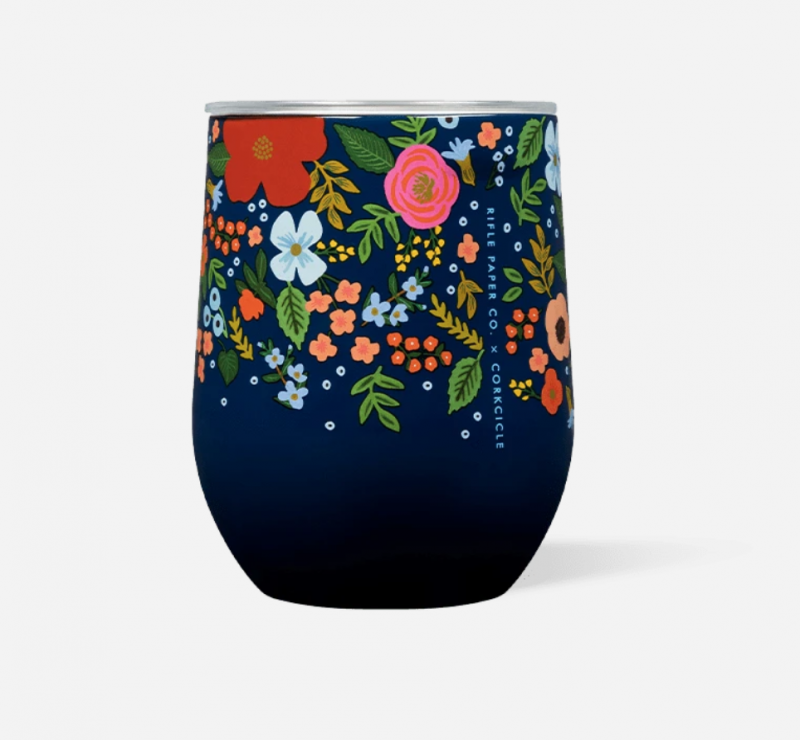 Corkcicle Stemless 12 oz - Navy Wild Rose