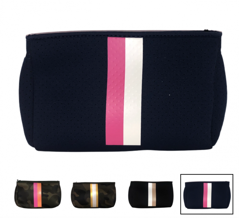 Ahdorned Neoprene Pouch - Navy/Pink
