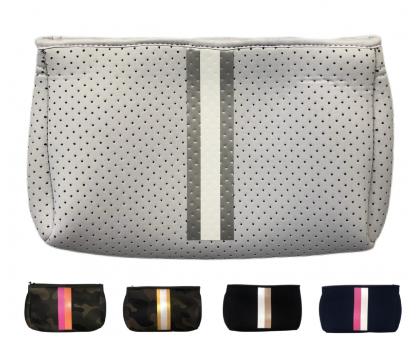 Ahdorned Neoprene Pouch - White/Silver
