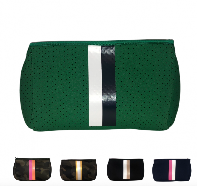 Ahdorned Neoprene Pouch - Green/Navy/White