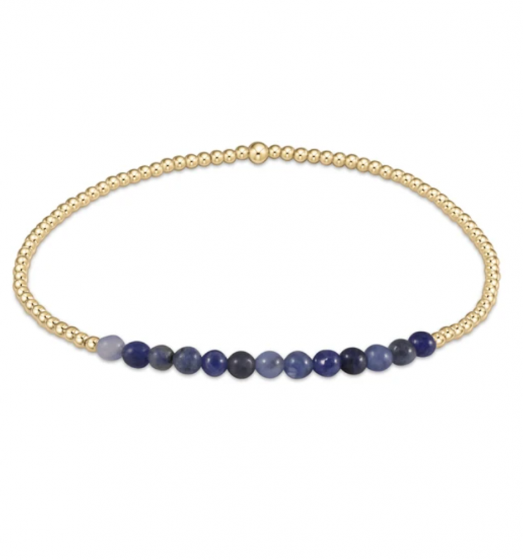enewton Gold Beaded Bracelet - 2mm Sodalite
