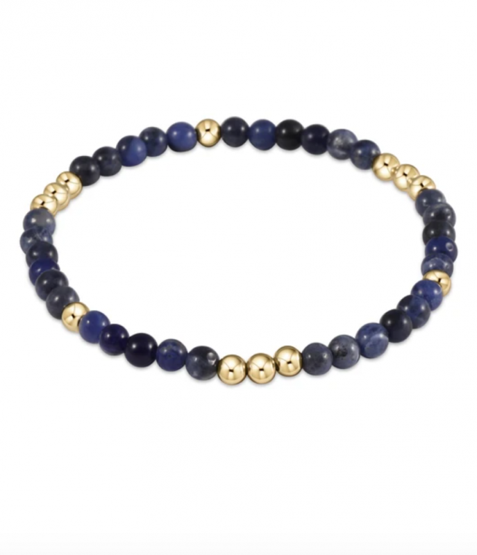 enewton Gold Beaded Gemstone Bracelet - 4mm Sodalite