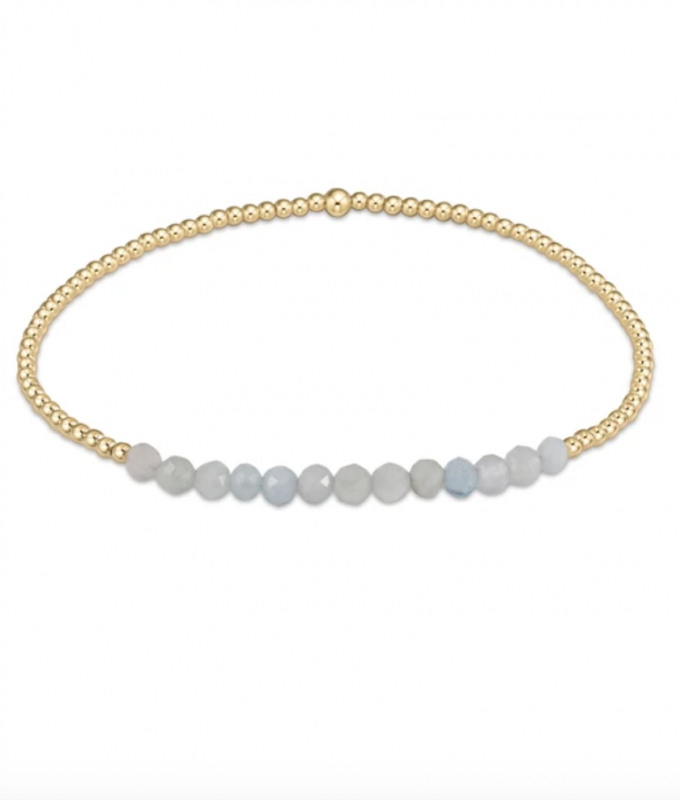 enewton Gold Beaded Bracelet - 2mm Aquamarine