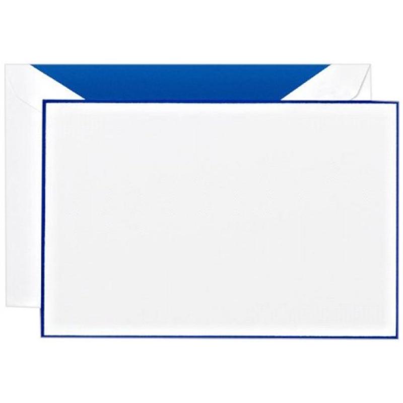 Crane & Co. Regent Blue Bordered White Correspondence Card (Box of 10)