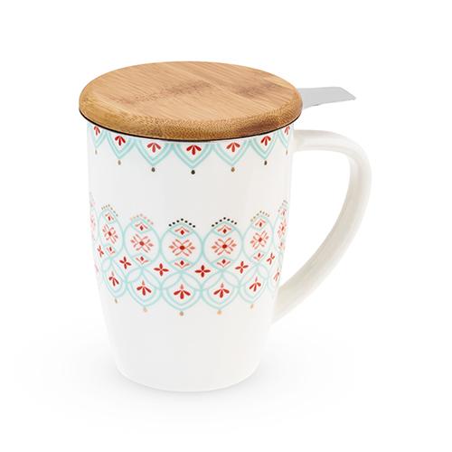 Bailey Arabesque Ceramic Tea Mug & Infuser