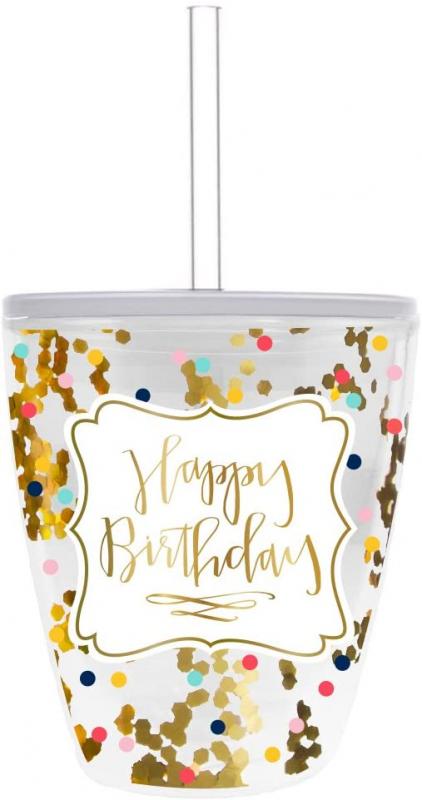 Confetti Happy Birthday Tumbler