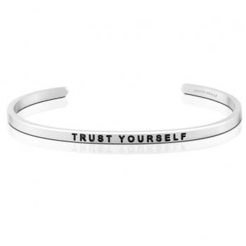 MantraBand Cuff Bracelet - Trust Yourself (Silver)