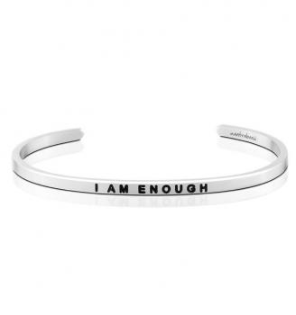 MantraBand Cuff Bracelet - I Am Enough (Silver)