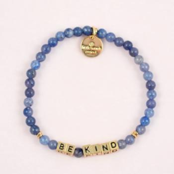 Little Words Project Bracelet - Be Kind (Gold/Aquamarine)