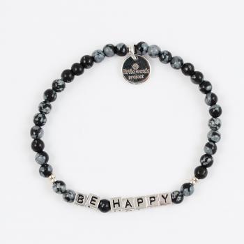 Little Words Project Bracelet - Be Happy (Silver/Stone Snowflake)