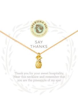 Spartina 449 Women's 18K Gold-Plated Sea La Vie Thanks Pineapple Necklace