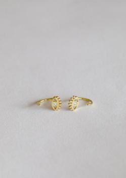 JaxKelly Earrings - Evil Eye Huggies