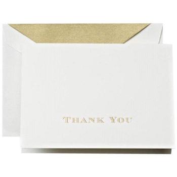 Crane Thank You Folding Note - Gold Hand Engraved