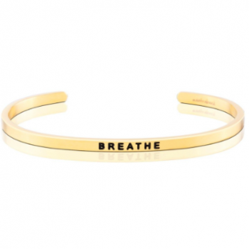 MantraBand Cuff Bracelet - Breathe (Gold)
