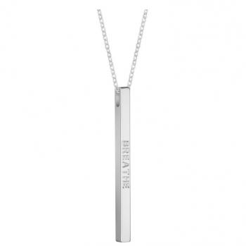 MantraBand Cuff Bracelet - Breathe (Silver)