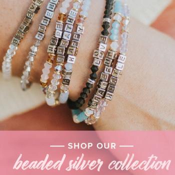Little Words Project Bracelet - Be Happy (Silver/Stone Snowflake)
