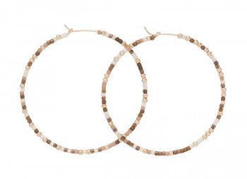 enewton Beaded Hoop Earrings - Hot Cocoa