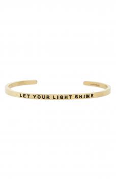 MantraBand Cuff Bracelet - Let Your Light Shine (Gold)