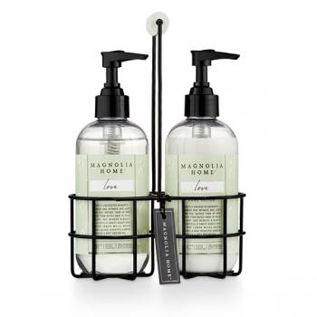 Magnolia Home Sink Caddy Hand Wash and Lotion Set - Love