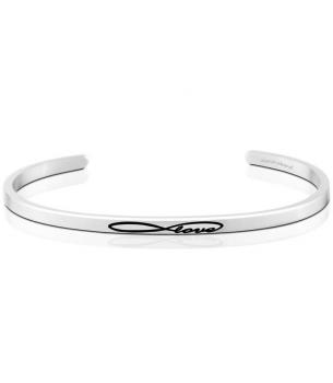 MantraBand Cuff Bracelet - Infinite Love (Silver)
