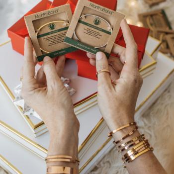 MantraBand Cuff Bracelet - Lucky (Rose Gold)