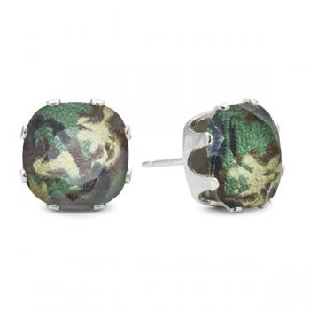 Jojo Loves You Swarovski Glamouflage Cushion Bling Earrings
