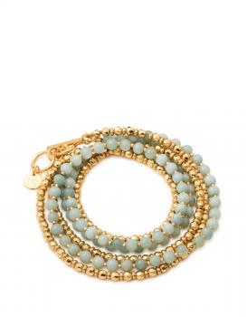 Spartina 449 Boho Bead Wrap Bracelet In Sea Foam
