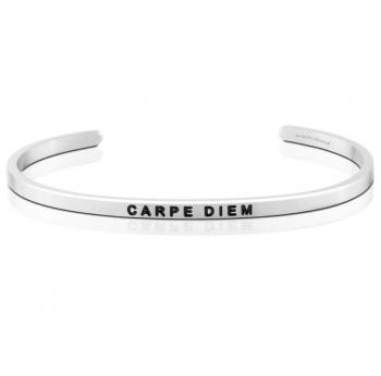 MantraBand Cuff Bracelet - Carpe Diem (Silver)