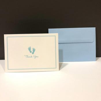 Thank You Folding Note - Baby Steps Blue (14 ct)