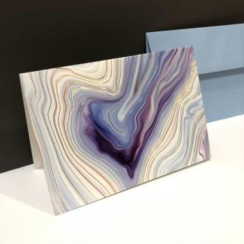 Blank Folding Note Cards - Blue Agate (Pack of 14)