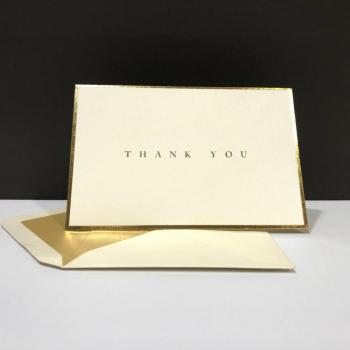 Thank You Folding Note Cards - Gold Foil