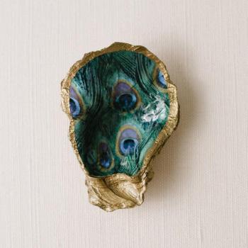 Decoupage Oyster Ring Dish: Serenity Collection