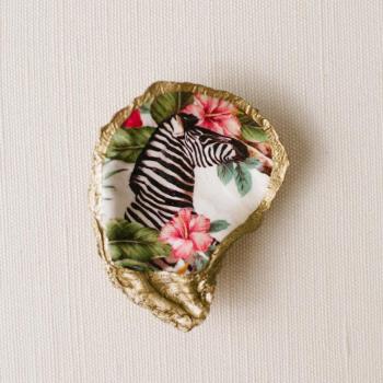 Decoupage Oyster Shell Dish: Tropical Collection