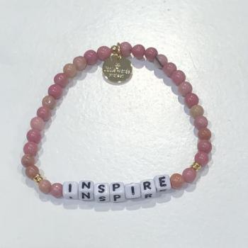Little Words Project Bracelet - Inspire (Rhodonite/White)