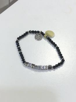 Little Words Project Bracelet - Fearless (Black/Silver)