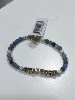 Little Words Project Bracelet - Strength (Blue/Gold)