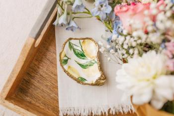 Decoupage Oyster Shell Dish: Tropical Collection