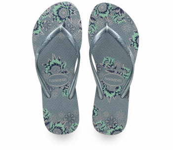 Havaianas Women's Grey Floral Slim Flip Flop
