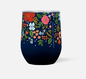 Corkcicle Stemless 12 oz - Navy Wild Rose