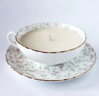 Rice Flower Teacup Candle