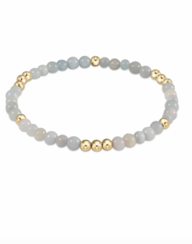 enewton Gold Beaded Gemstone Bracelet - 4 mm Aquamarine